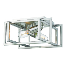 Golden 6070-FM PW-PW - Golden Lighting Tribeca 2-light Flush Mount in Pewter